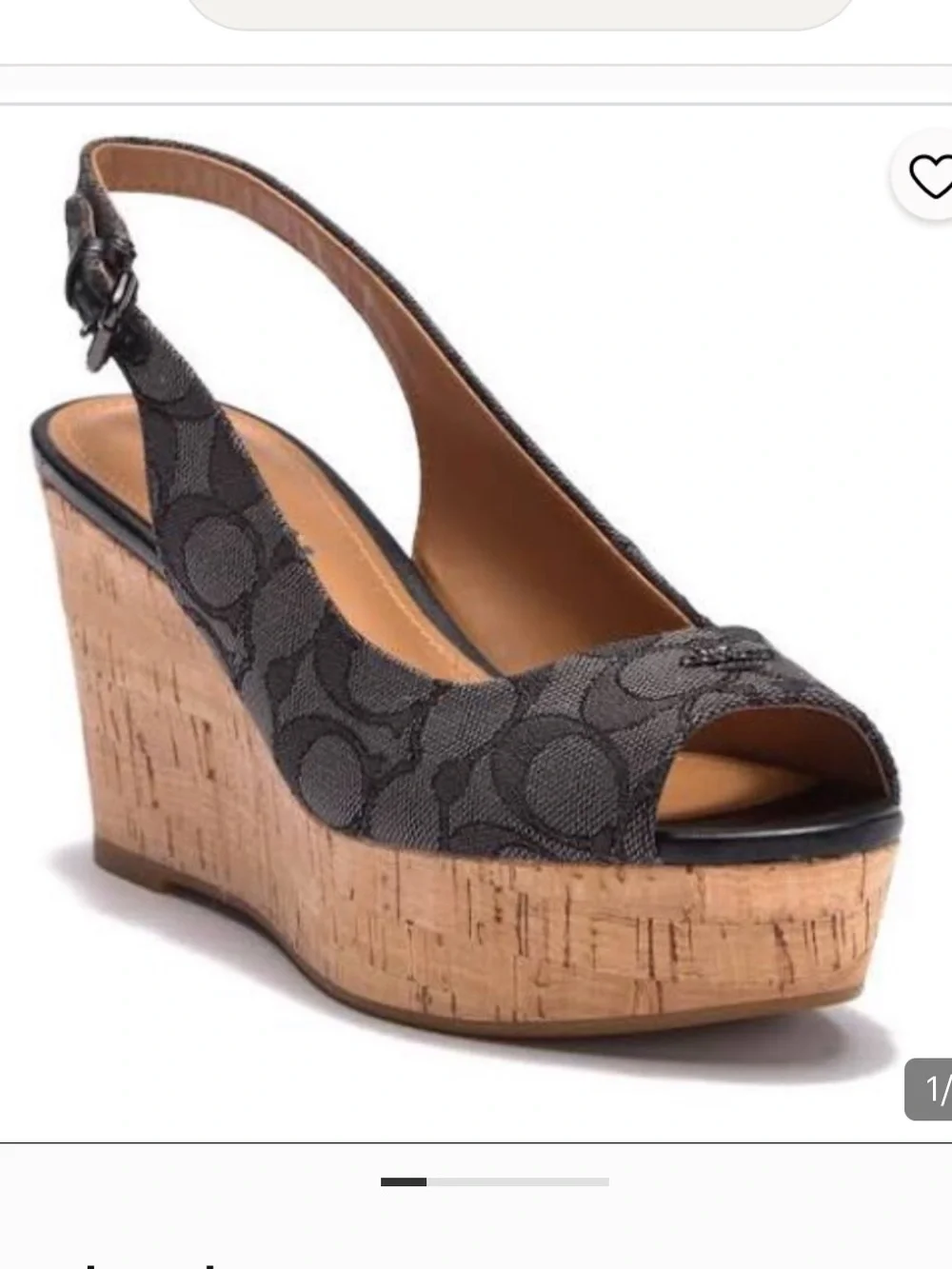 Coach signature charcoal gray slingback sandals. Size 8.5